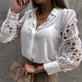 Breathable women's blouse – feminine cut, cotton, for special occasions