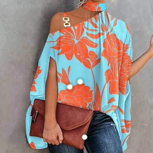 Breathable women's blouse – casual oversized cut, polyester, for sunny days