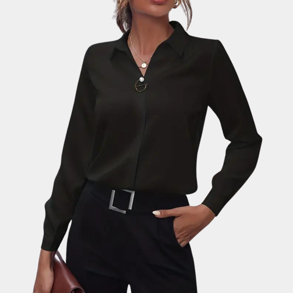 Breathable women's blouse – tailored fit, premium material, for office and casual outings