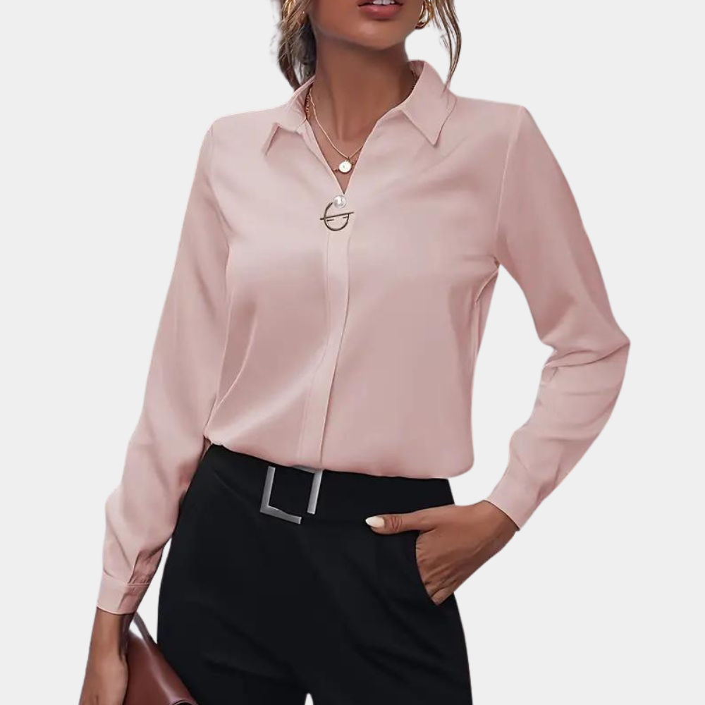 Breathable women's blouse – tailored fit, premium material, for office and casual outings