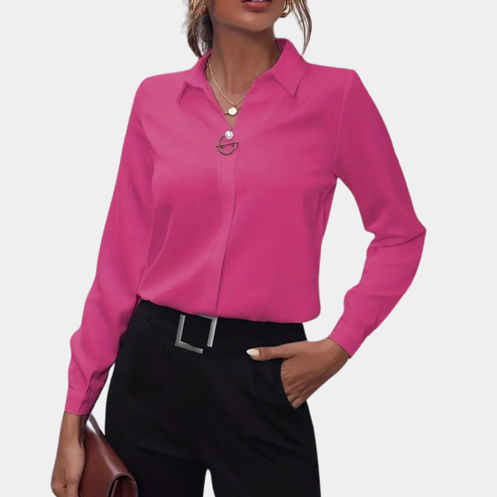 Breathable women's blouse – tailored fit, premium material, for office and casual outings
