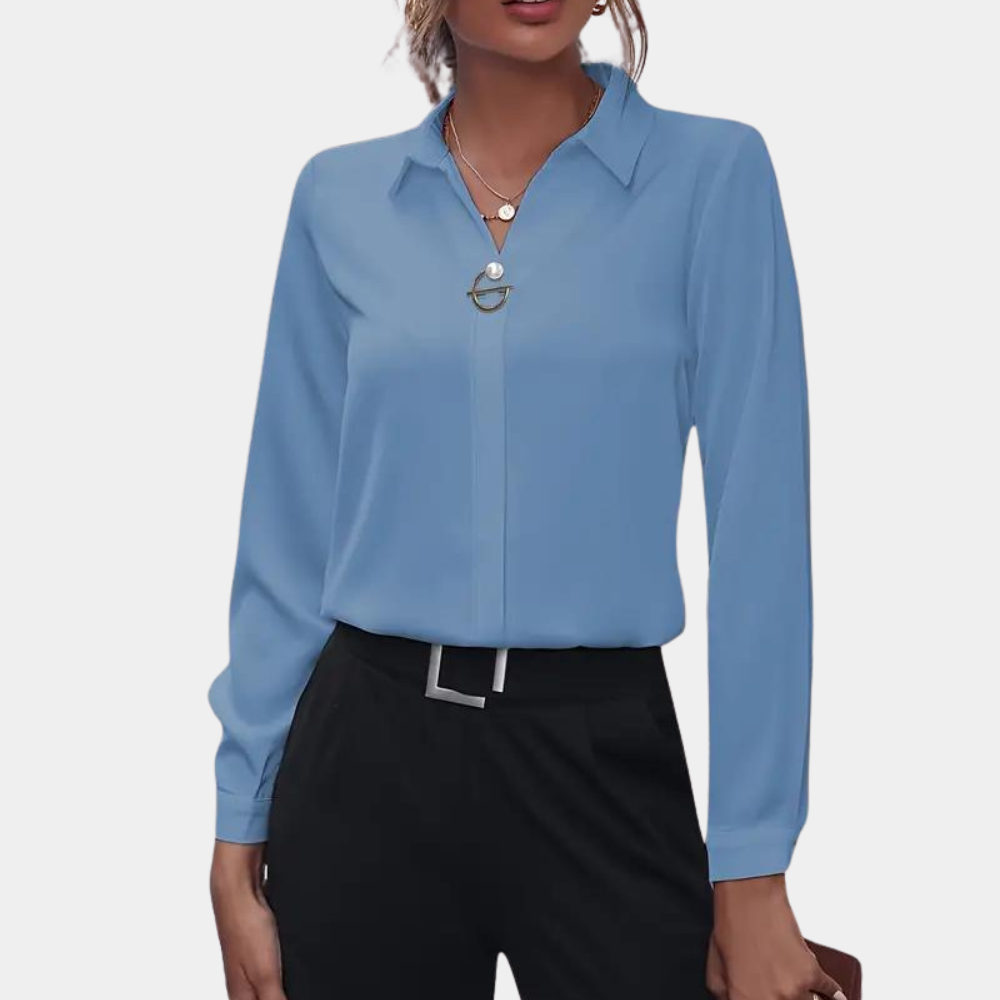 Breathable women's blouse – tailored fit, premium material, for office and casual outings