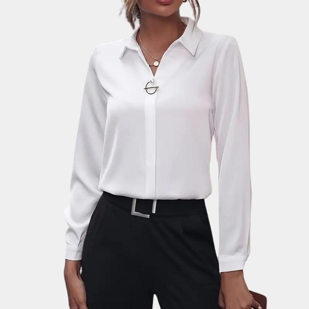 Breathable women's blouse – tailored fit, premium material, for office and casual outings
