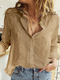 Breathable women's linen blouse – casual fit, lightweight, for summer outings