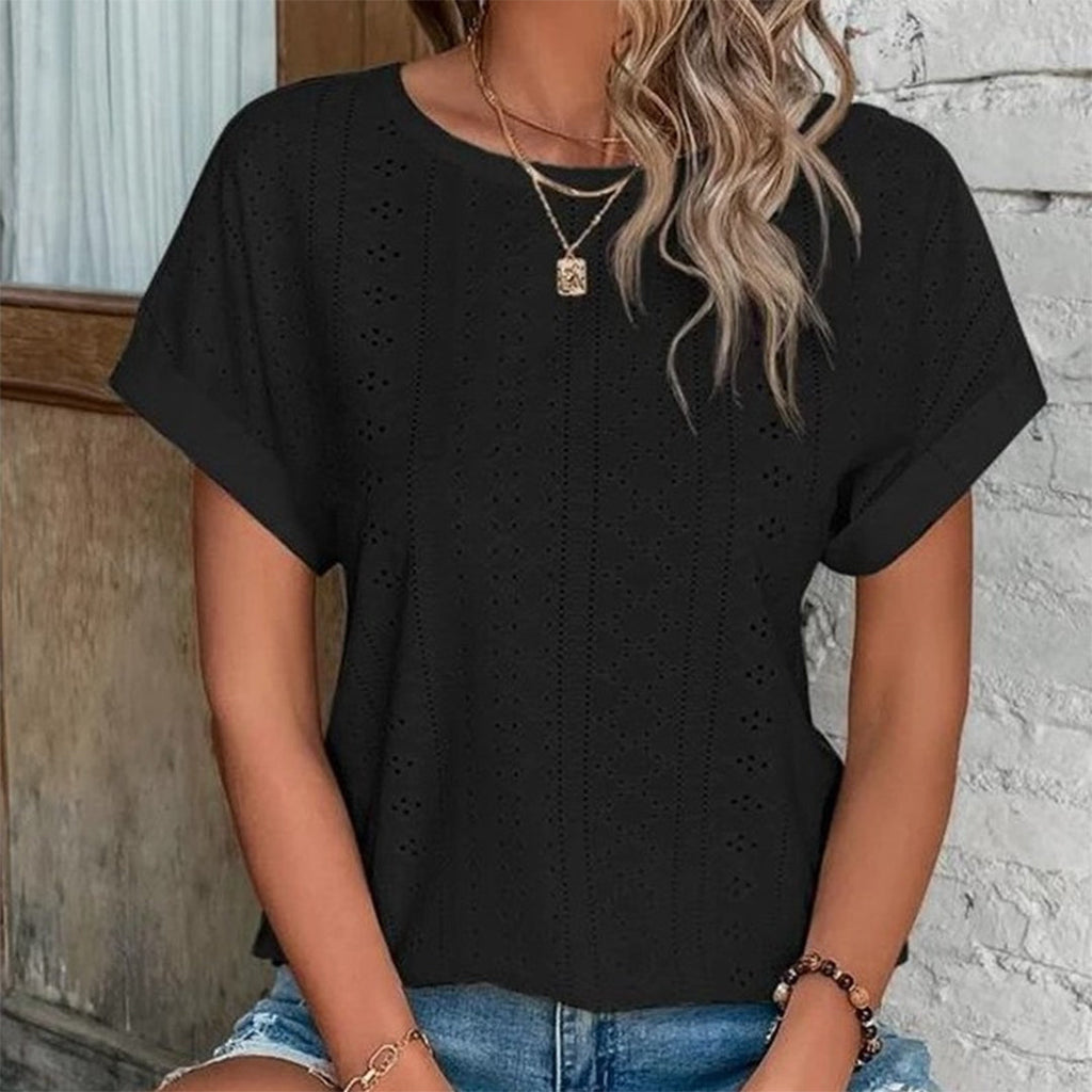 Breathable women’s casual top – relaxed fit, polyester, for everyday wear