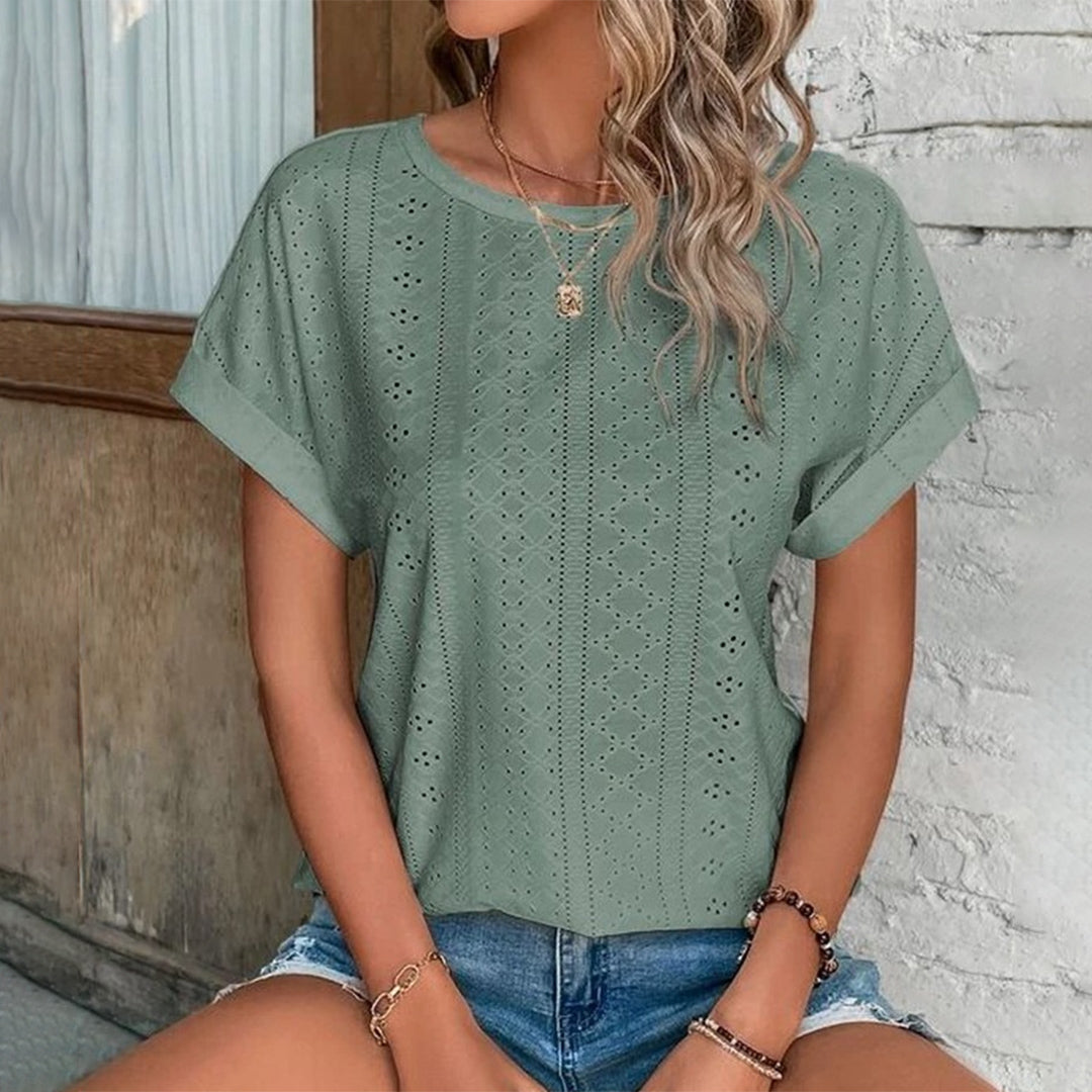 Breathable women’s casual top – relaxed fit, polyester, for everyday wear