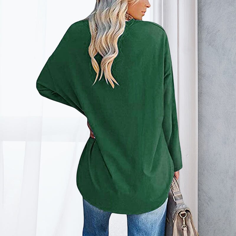 Breathable women's V-neck T-shirt – relaxed fit, cotton, for spring and summer