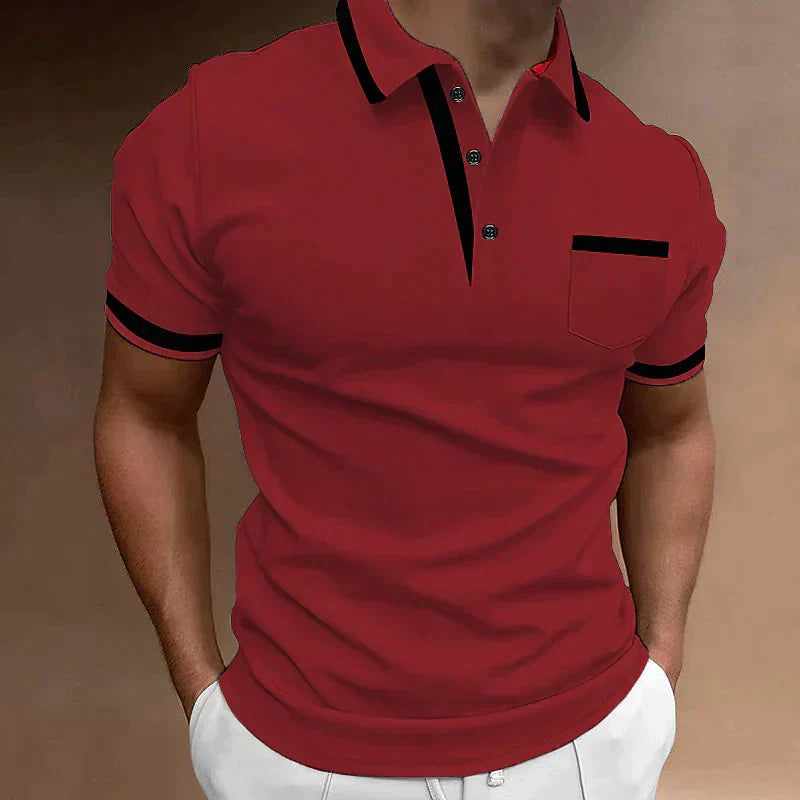 Breathable men's polo shirt – classic fit, cotton, for office and casual wear