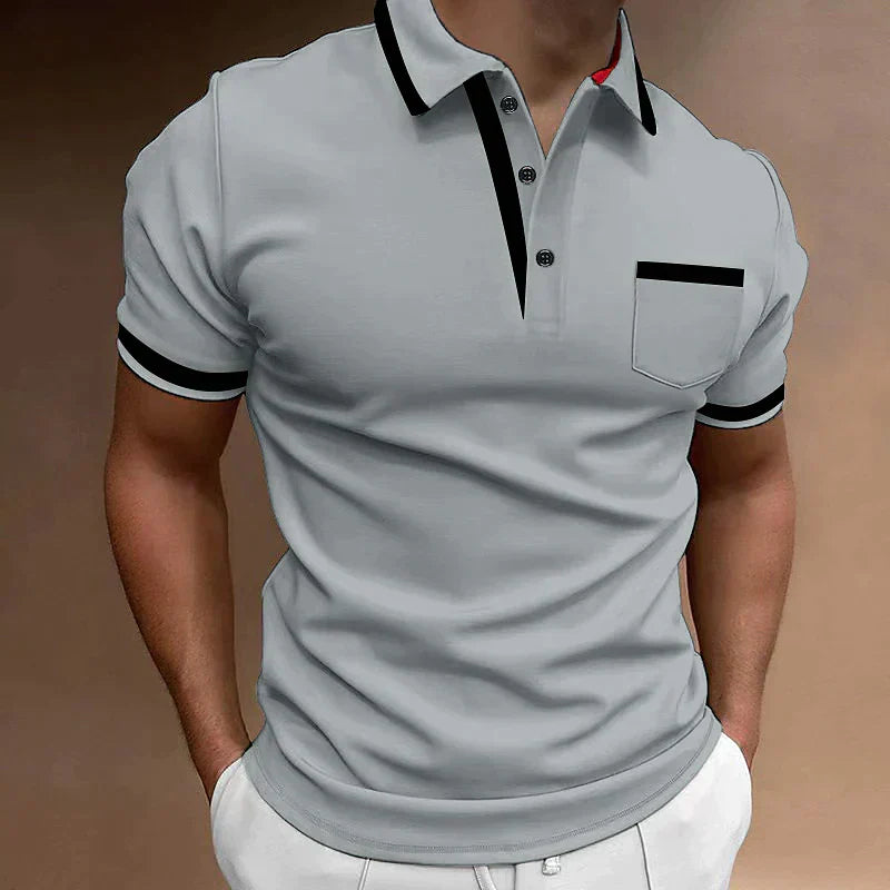Breathable men's polo shirt – classic fit, cotton, for office and casual wear