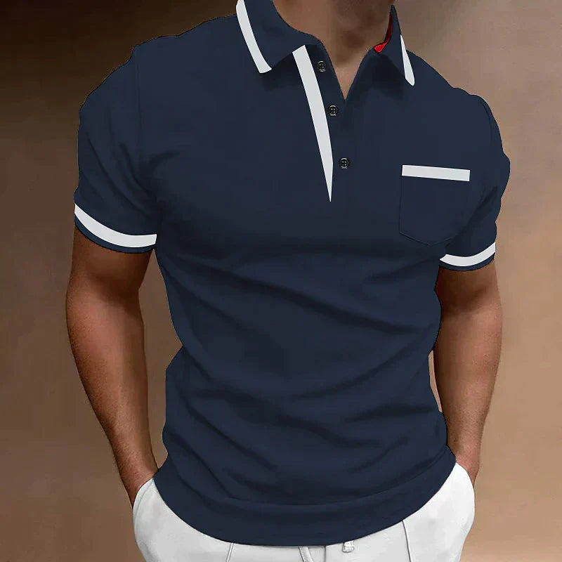 Breathable men's polo shirt – classic fit, cotton, for office and casual wear