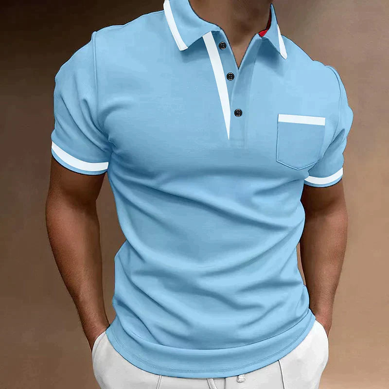 Breathable men's polo shirt – classic fit, cotton, for office and casual wear