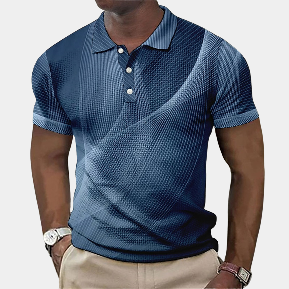 Breathable men's polo shirt – classic cut, cotton, for summer casual wear