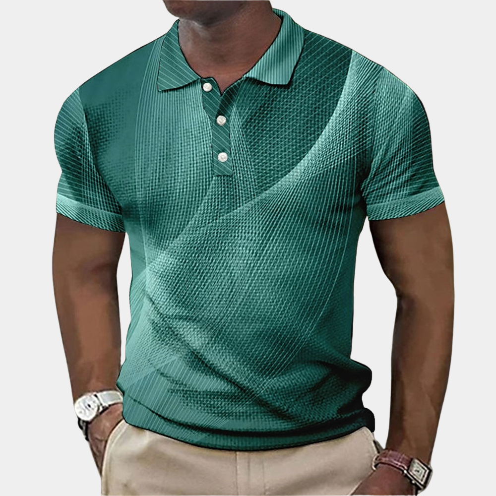 Breathable men's polo shirt – classic cut, cotton, for summer casual wear