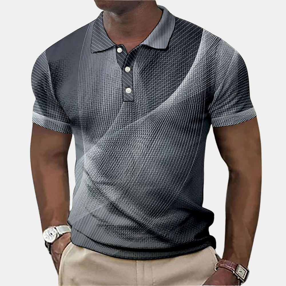 Breathable men's polo shirt – classic cut, cotton, for summer casual wear