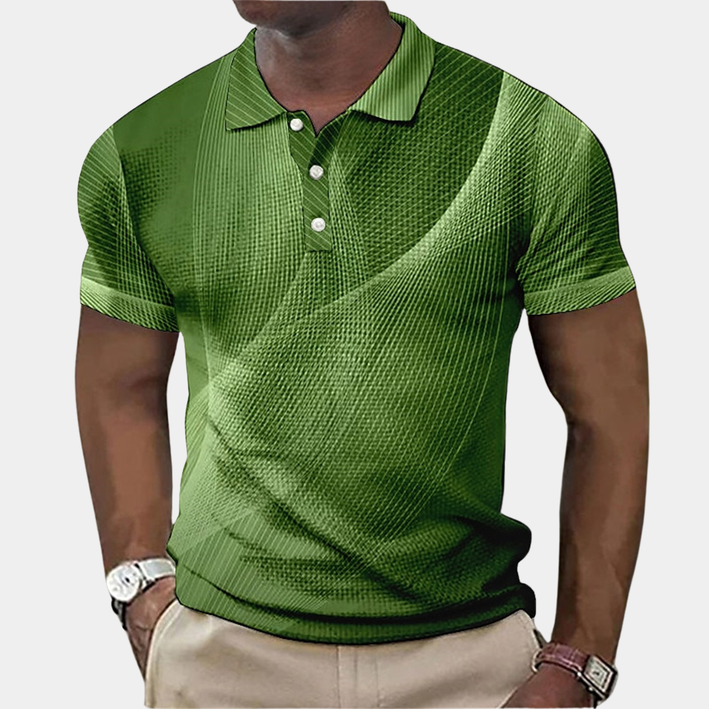 Breathable men's polo shirt – classic cut, cotton, for summer casual wear