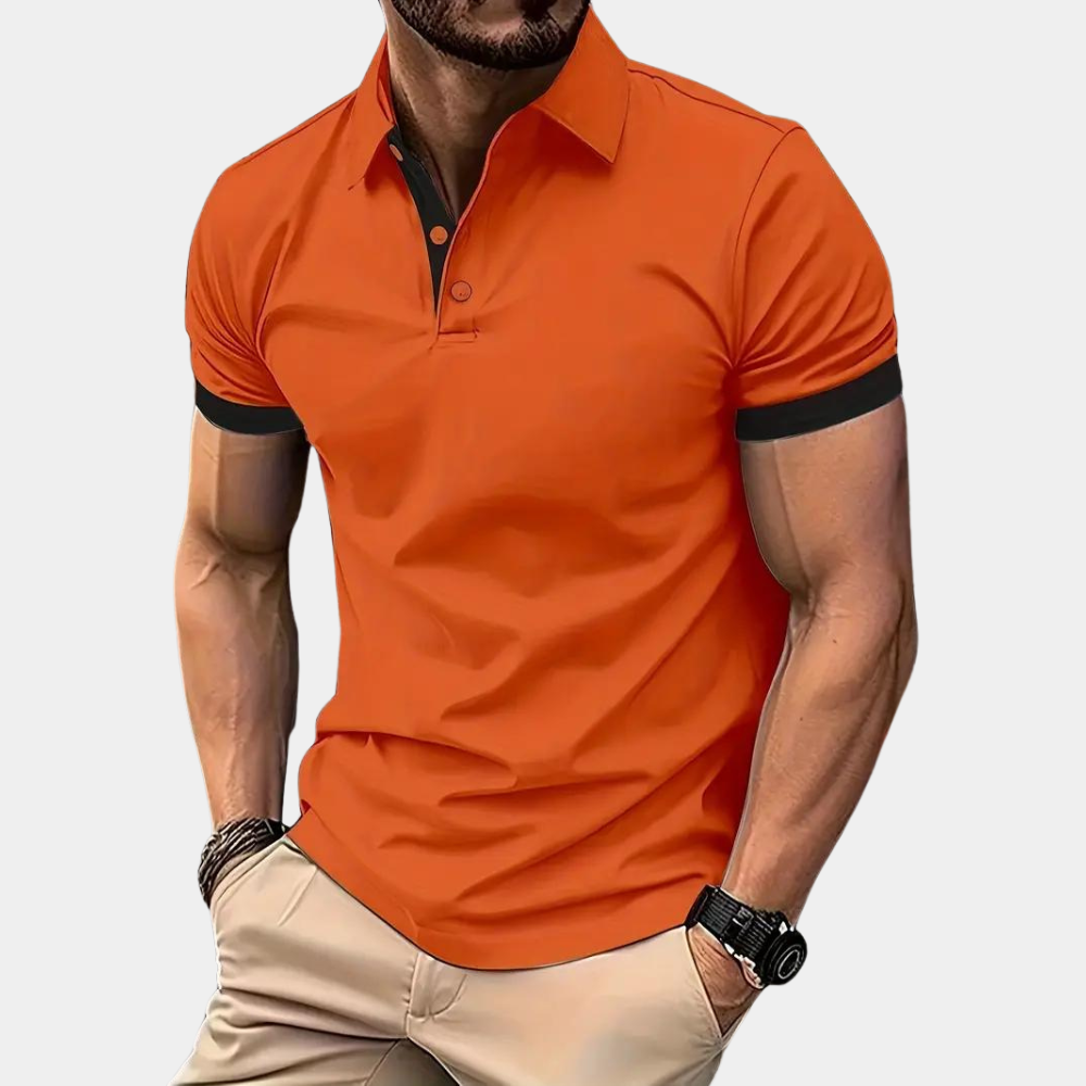 Breathable men's polo shirt – short sleeve, comfortable fit, ideal for summer
