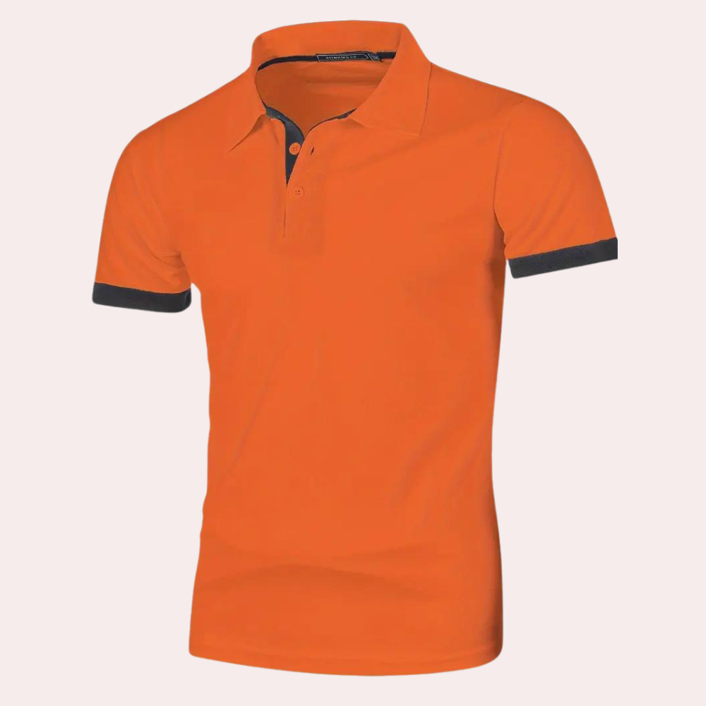 Breathable men's polo shirt – short sleeve, comfortable fit, ideal for summer