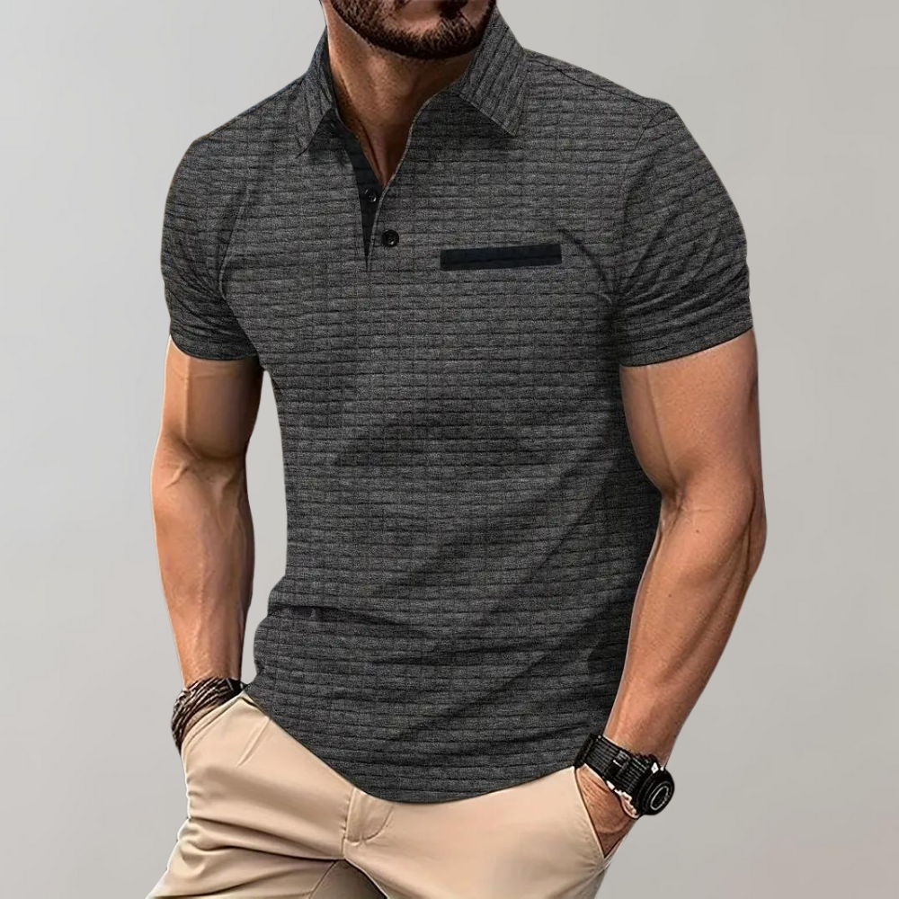 Breathable men's polo shirt – timeless design, polyester, for casual and office wear