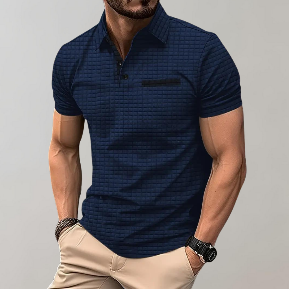 Breathable men's polo shirt – timeless design, polyester, for casual and office wear