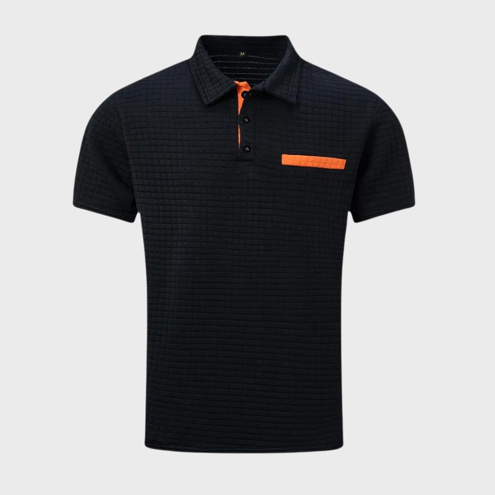 Breathable men's polo shirt – timeless design, polyester, for casual and office wear