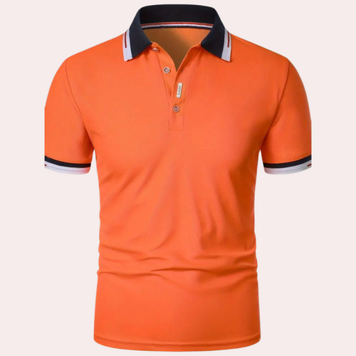 Breathable men's polo shirt – classic fit, cotton, for sports events