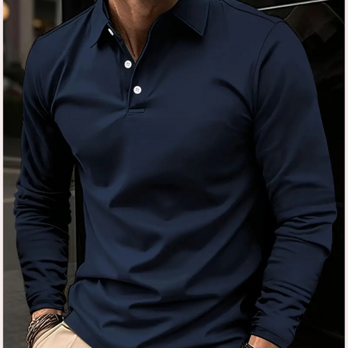 Breathable men's slim fit shirt – long sleeve, 100% cotton, for office and casual wear