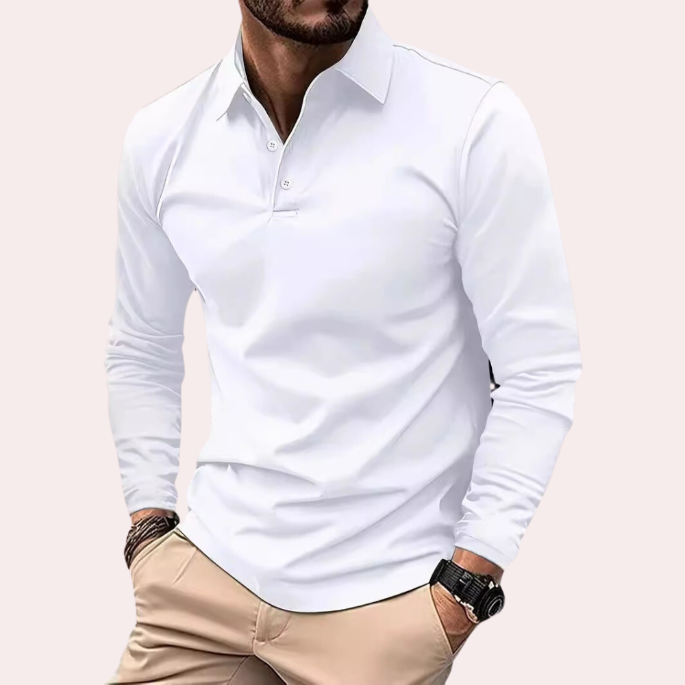 Breathable men's slim fit shirt – long sleeve, 100% cotton, for office and casual wear
