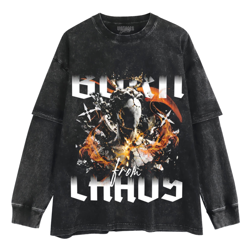 BORN FROM CHAOS GRAPHIC STREETWEAR TANK TOP & TEE & LONG SLEEVE & LAYERED LS & HOODIE