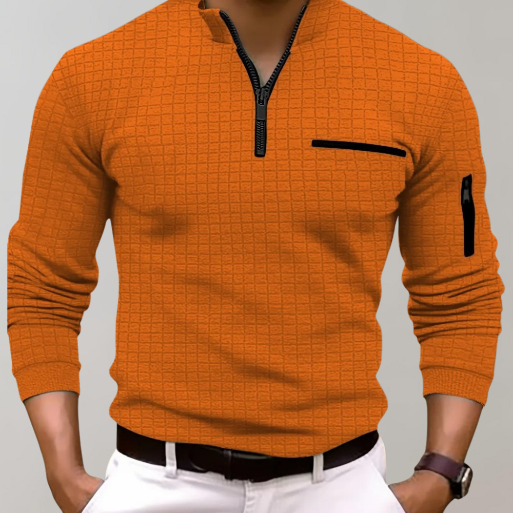 Long Sleeve Polo Shirt for Men, Classic Cotton Casual Wear, Multiple Colors, Comfortable Fit, Versatile Style