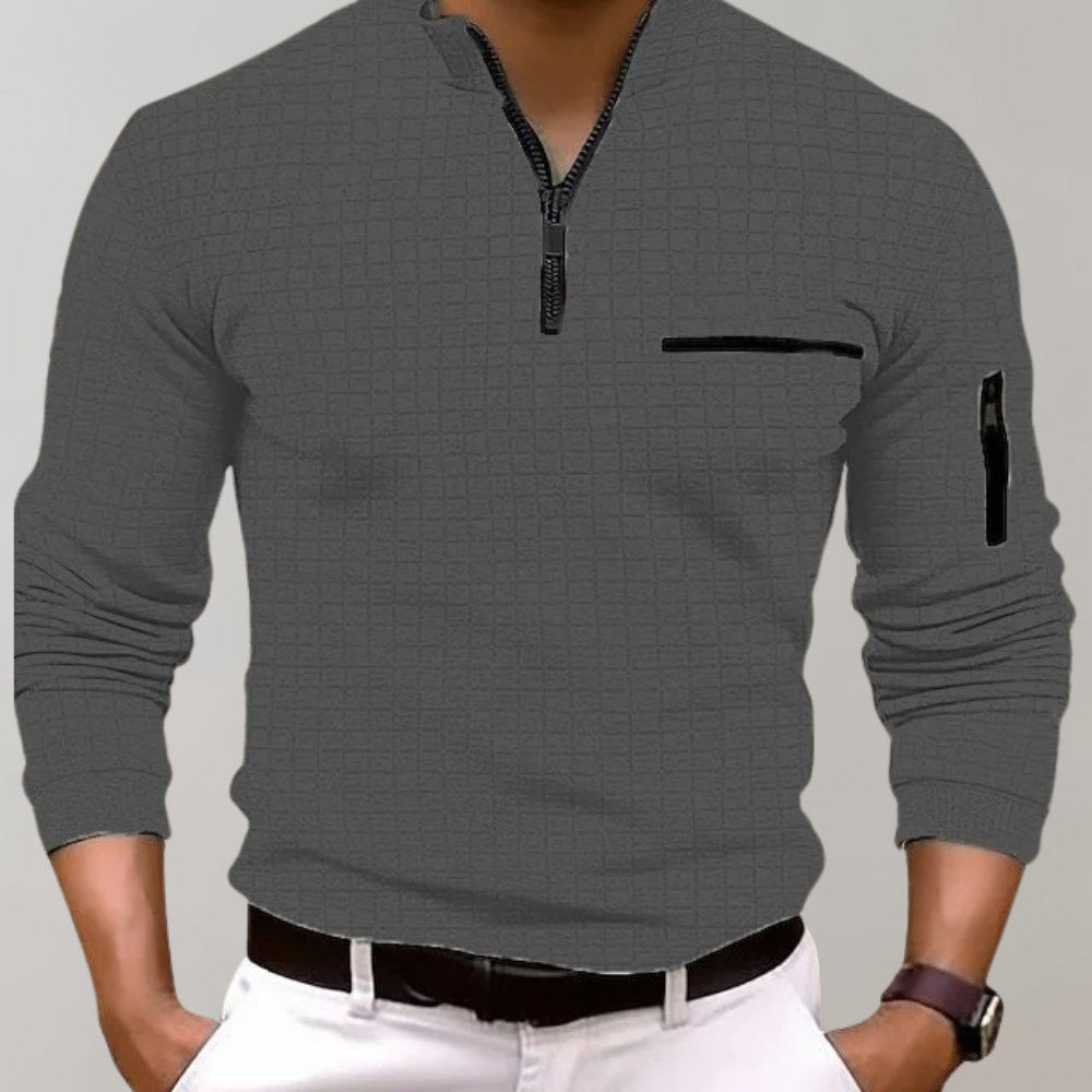 Long Sleeve Polo Shirt for Men, Classic Cotton Casual Wear, Multiple Colors, Comfortable Fit, Versatile Style