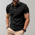Breathable men’s polo shirt – floral design, polyester, for casual days