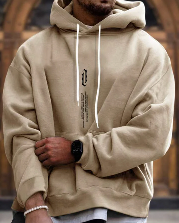 Oversized Cozy Men’s Hoodie - Relaxed Cut, Cotton Blend