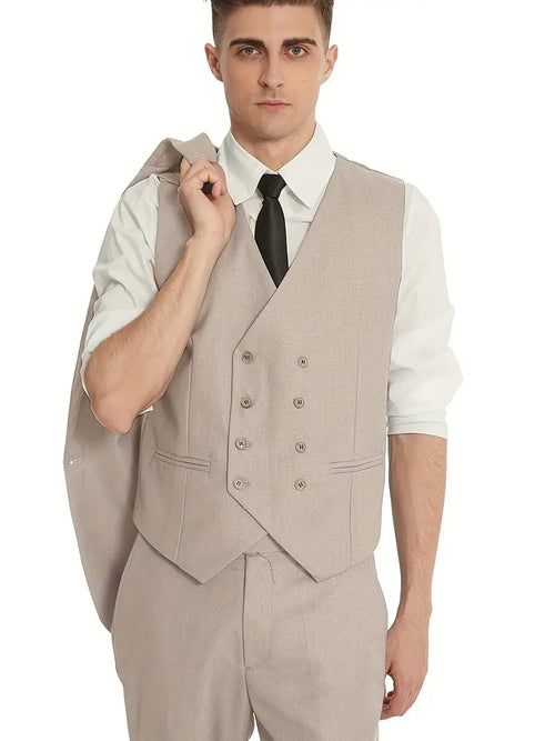 Breathable men's suit – fitted three-piece design, high-quality fabric, for formal occasions