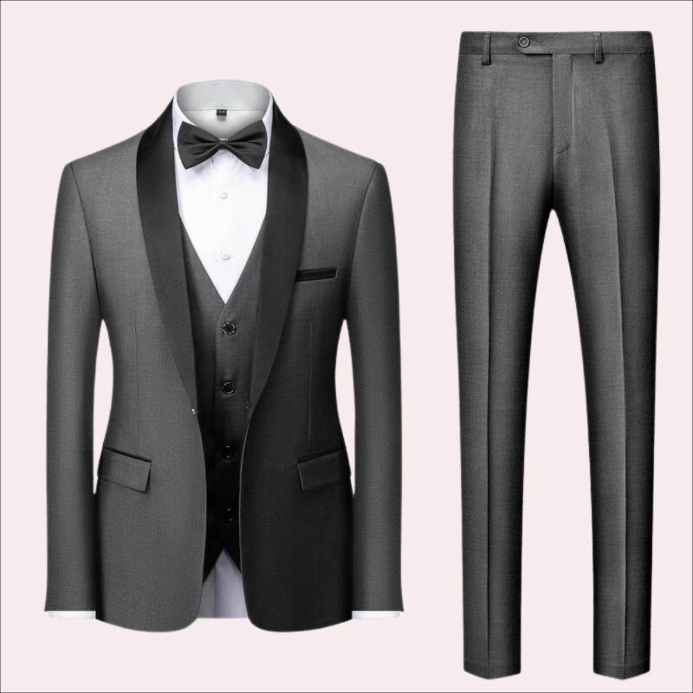 Breathable men's suit – slim fit, high-quality fabric, for weddings and business events