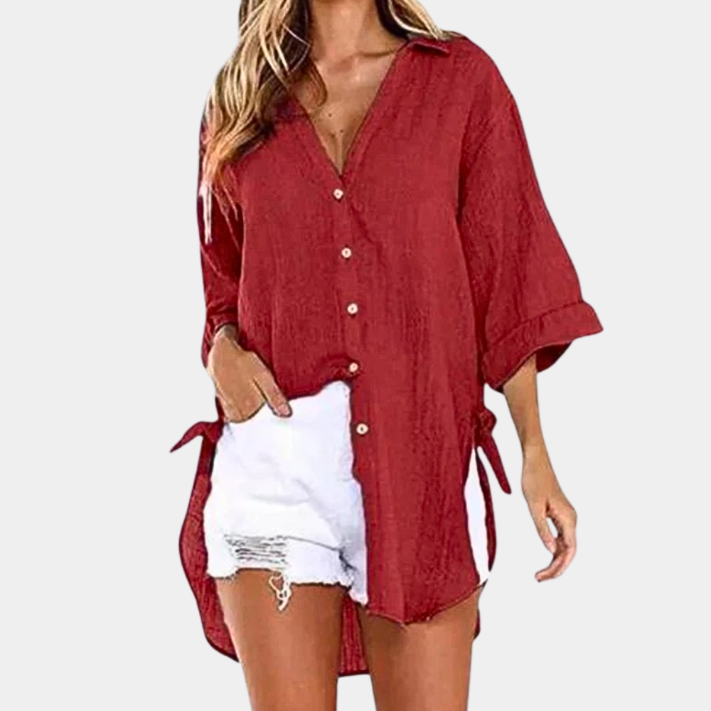 Breathable women’s blouse – casual fit, lightweight fabric, for summer outings