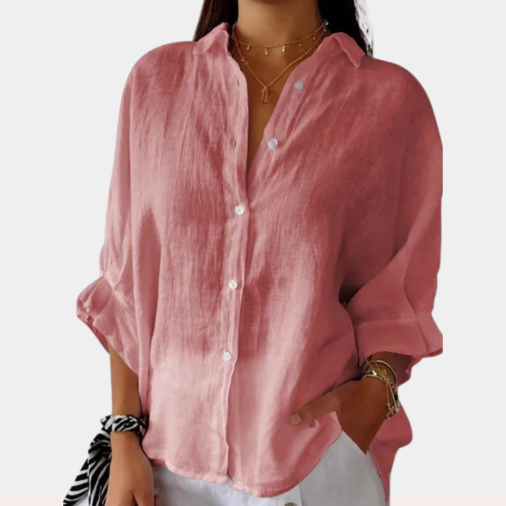Breathable women’s blouse – comfortable fit, lightweight fabric, for summer outings