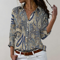 Breathable women’s blouse – long sleeve, versatile prints, for office or casual wear