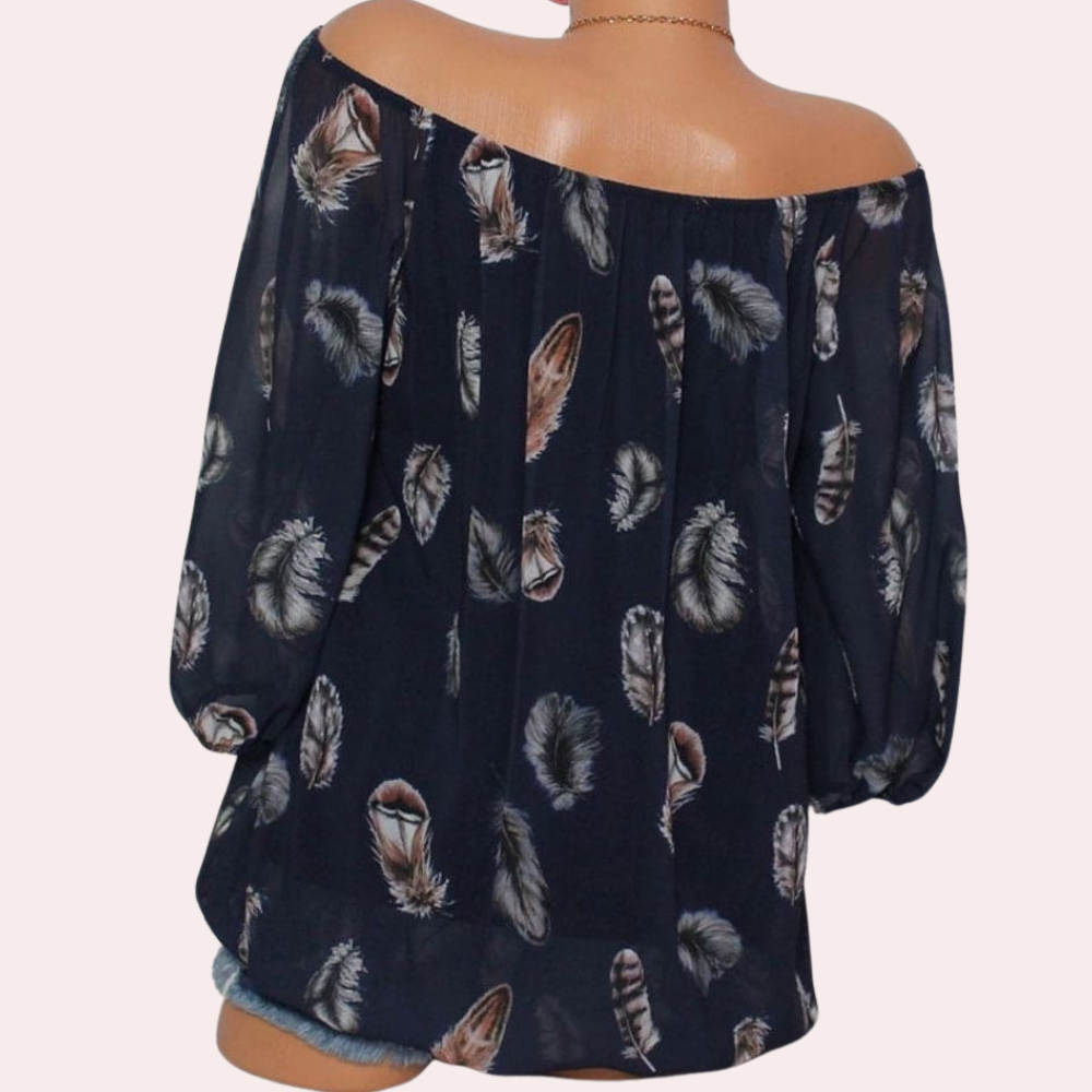 Breathable women’s blouse – relaxed V-neck, cotton, for summer outings