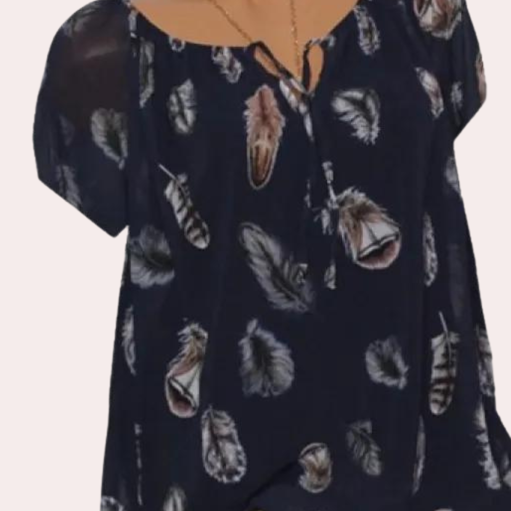 Breathable women’s blouse – relaxed V-neck, cotton, for summer outings