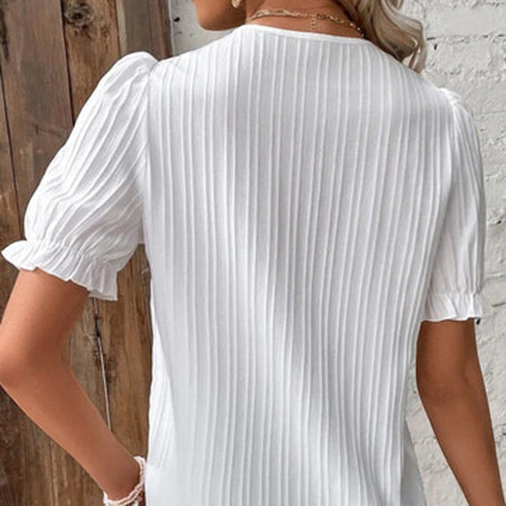 Breathable women's blouse – relaxed fit, polyester, perfect for summer tops