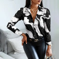 Breathable women’s blouse – timeless print design, terylene, for summer outings