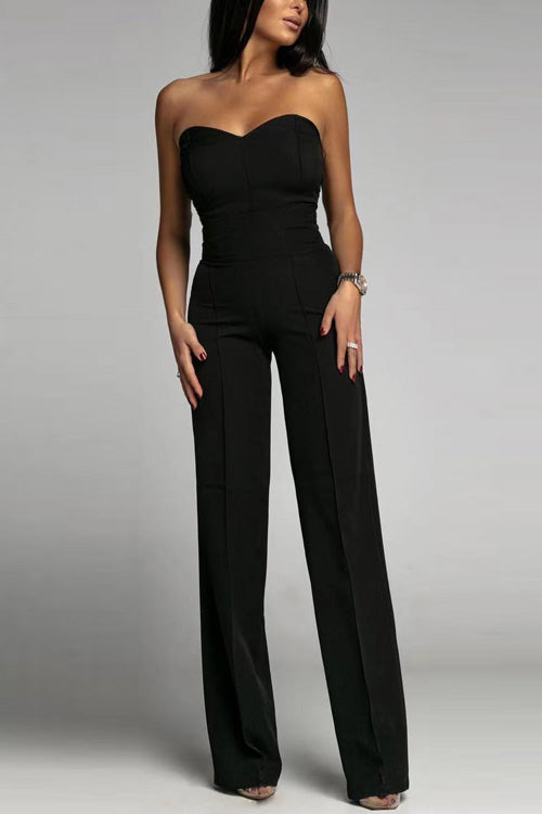 Breathable women’s jumpsuit – off-shoulder corset design, cotton blend, for special occasions