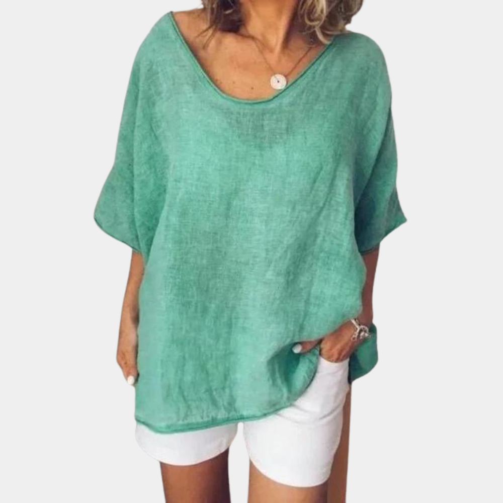Breathable women's oversized T-shirt – relaxed fit, cotton, for summer outings