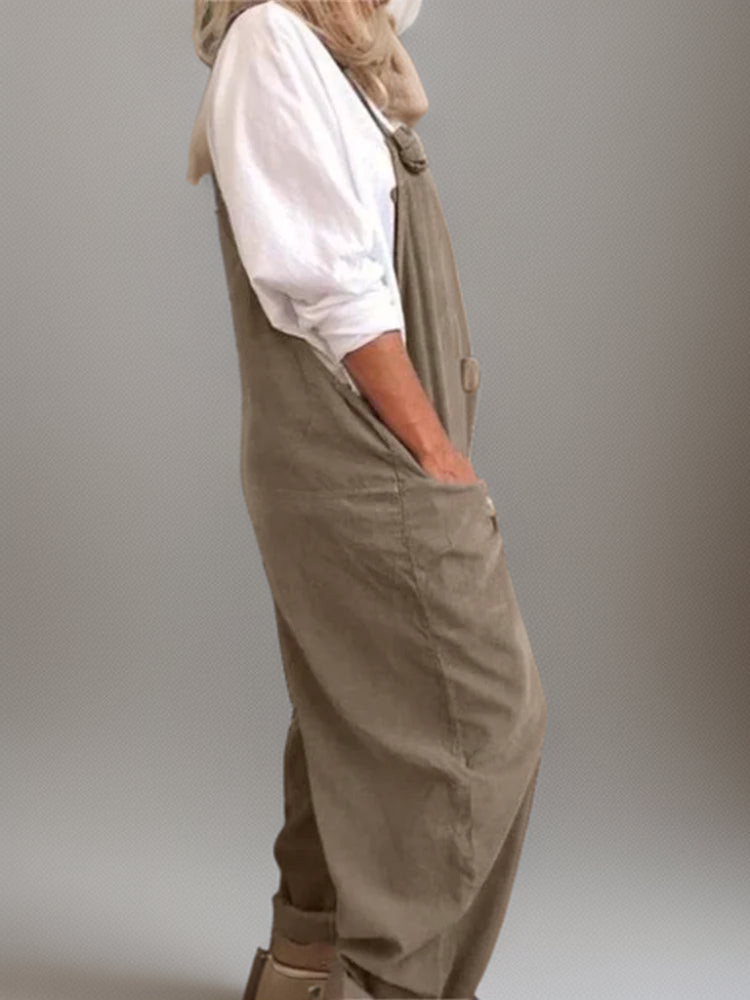 Breathable women's oversized jumpsuit – cocoon design, soft fabric, for casual outings