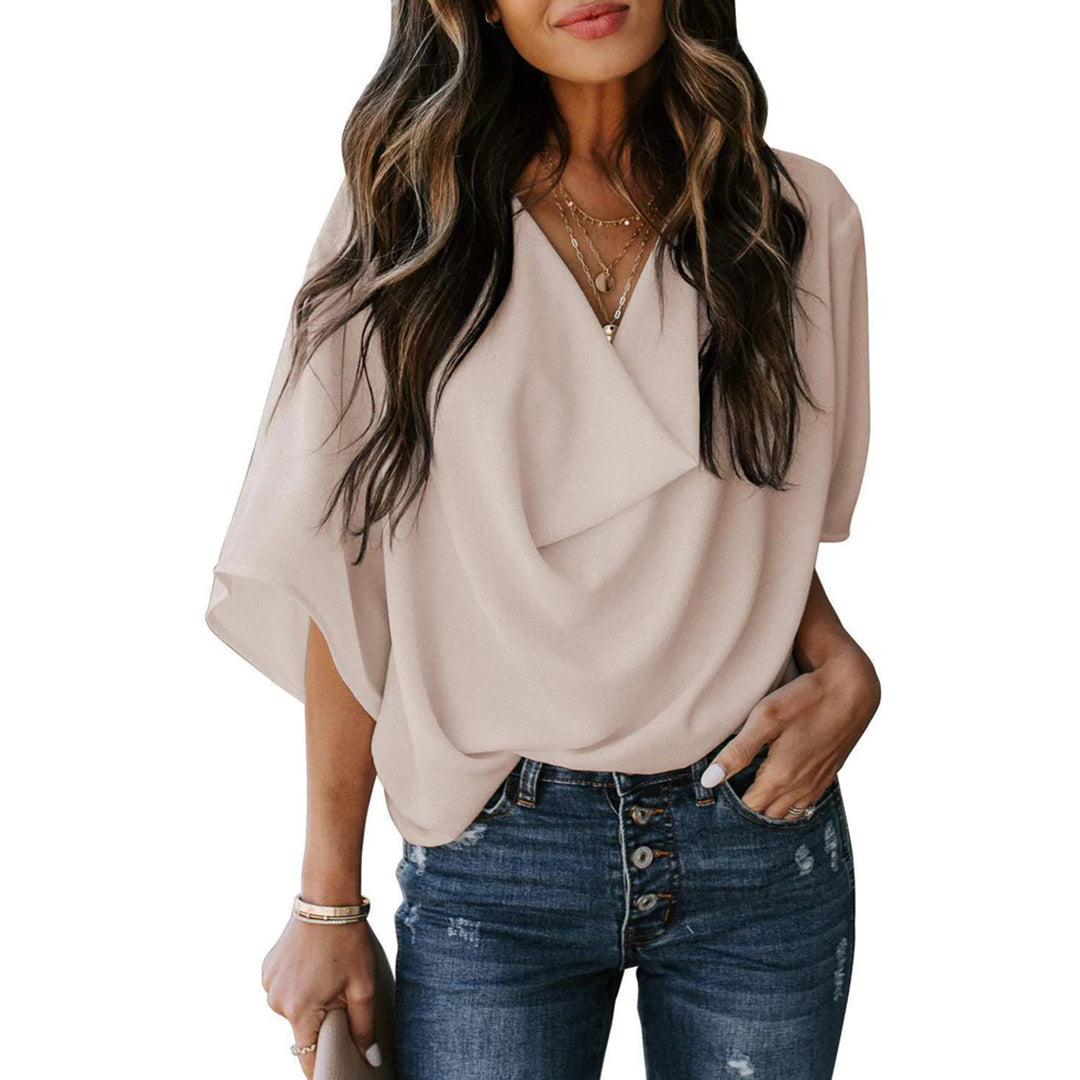 Breathable women's shirt – elegant design, soft polyester, for casual outings