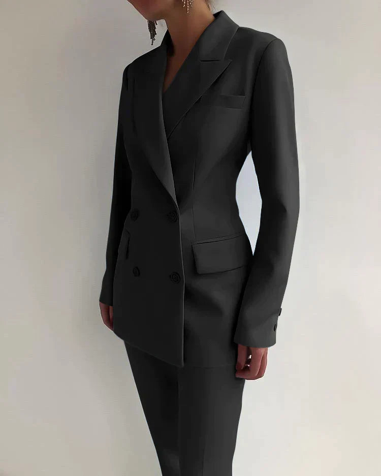 Breathable women's suit – tailored blazer and pant set, premium polyester, for professional and formal occasions