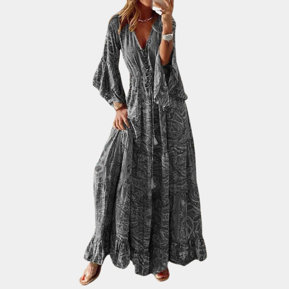 Elegant Long Bohemian Maxi Dress for Women, Flattering Fit, Comfortable Summer and Formal Dress, Multiple Colors and Sizes Available