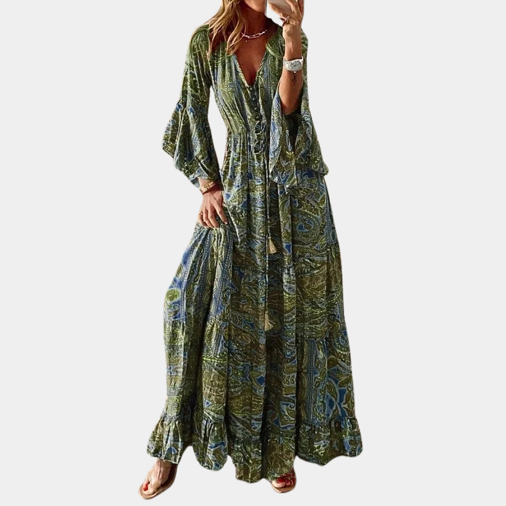 Elegant Long Bohemian Maxi Dress for Women, Flattering Fit, Comfortable Summer and Formal Dress, Multiple Colors and Sizes Available