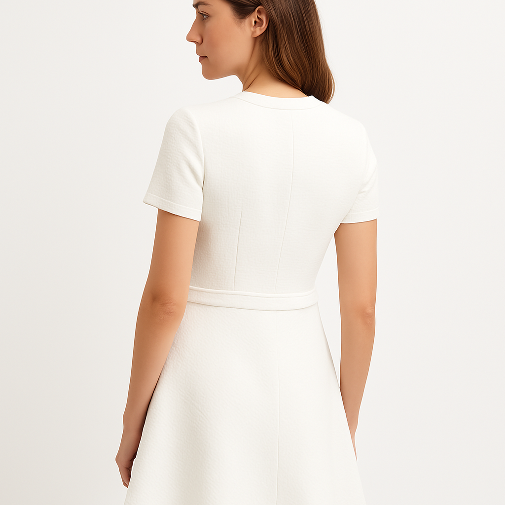 Ladies Short Elegant Fashion Summer Dress - Chic O-neck Mini Dress for Youth Parties