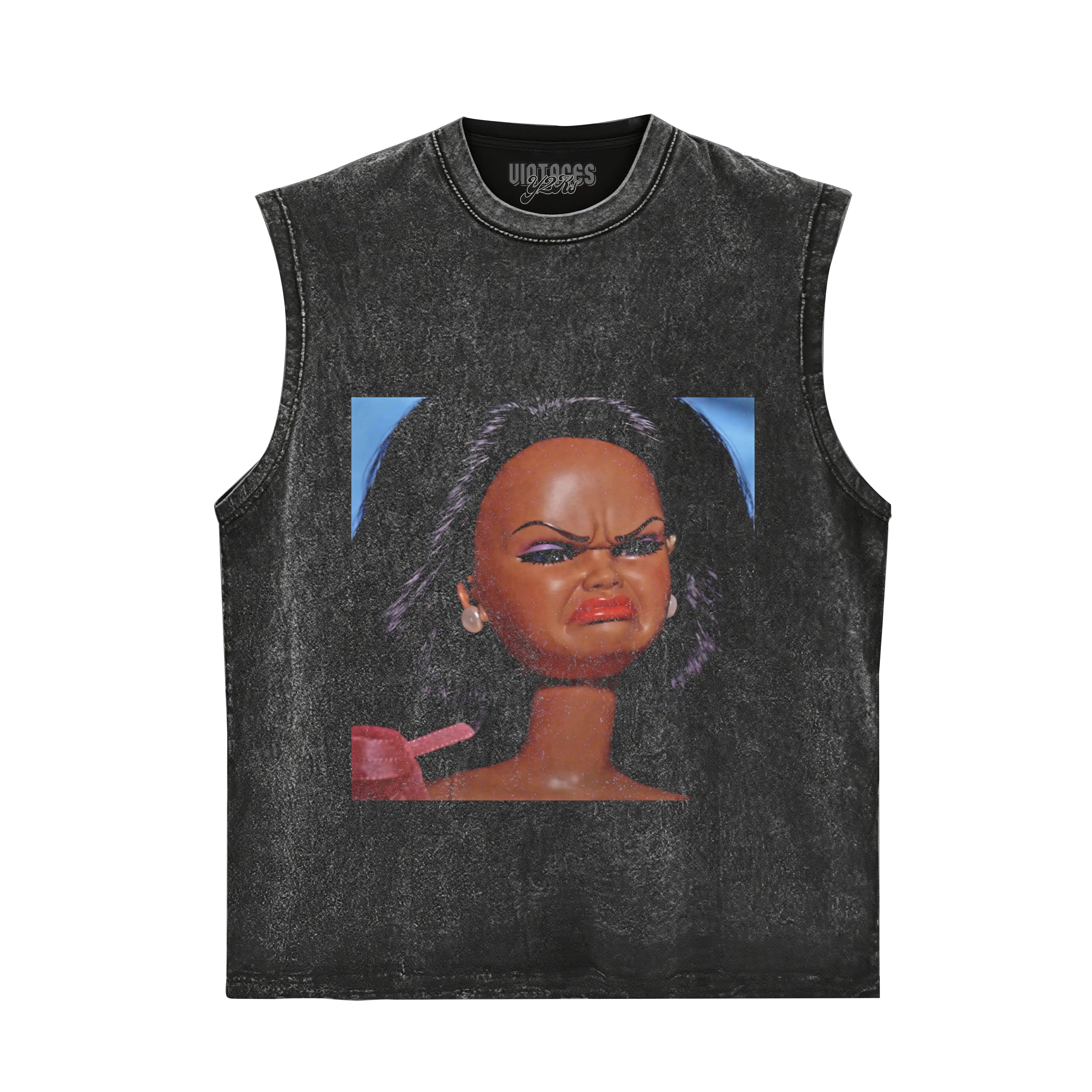 DISGUSTED BLACK BARBIE FACE MEME TANK TOP & TEE & LONG SLEEVE & LAYERED LS & HOODIE